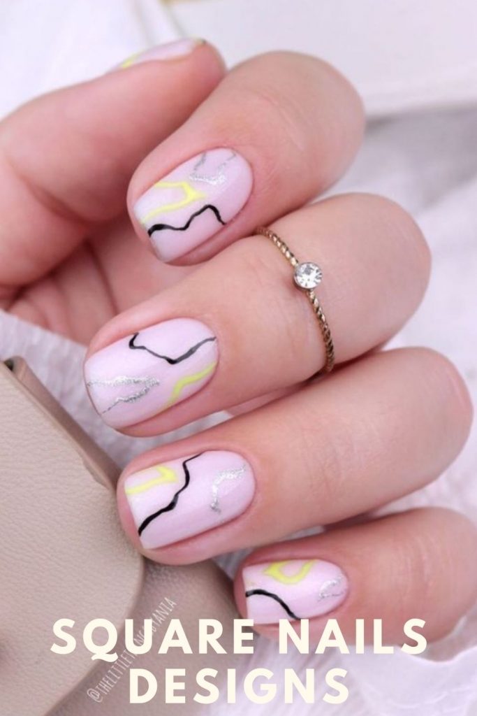 Simple Summer Square Acrylic Nails Designs In