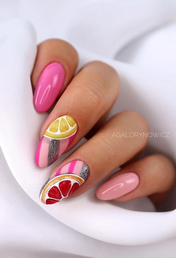 58 Beautiful Pink Almond Nails Art Designs For Spring And Summer In ...