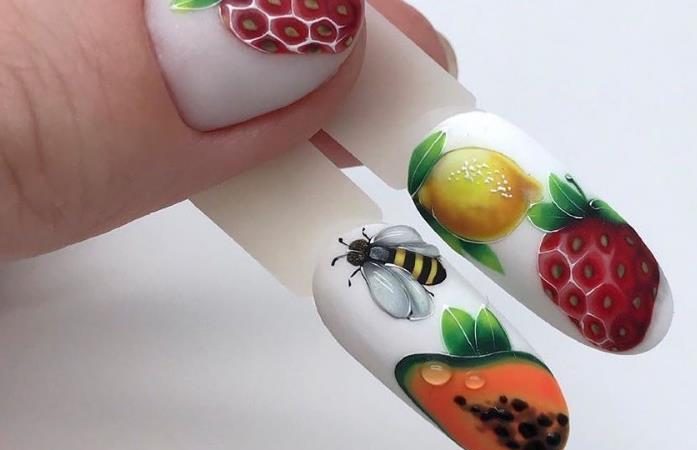 50 Acrylic Shiny Short Fruit Nails Designs To Try This Summer