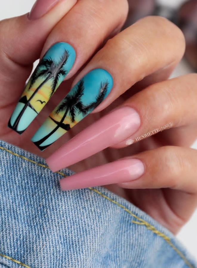 60 Beautiful Acrylic Pink Coffin Nails Art Ideas For Summer - Keep ...