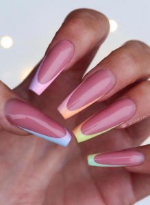 60 Beautiful Acrylic Pink Coffin Nails Art Ideas For Summer - Keep