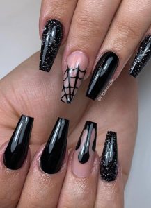 38 DIY Design Of Coffin Nails For Halloween - Lilyart