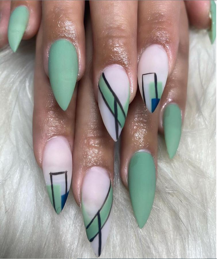 Fresh And Clean March Green Acrylic Nail Ideas Can Always Give People A Sense Of Healing Keep Creating Beauty And Warm Home Find More Happiness In Daily Life