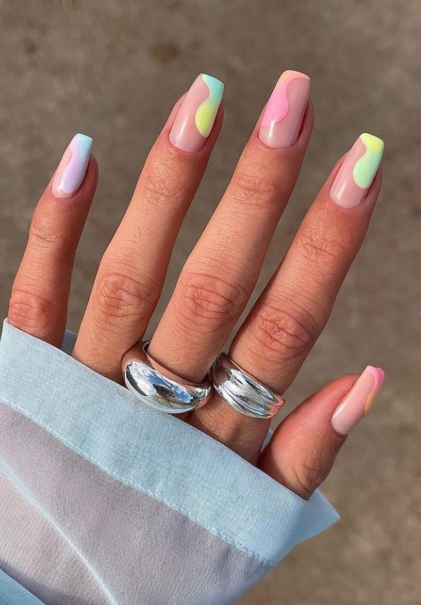 31 Amazing Acrylic Coffin Nail Design Ideas in Spring 2021 - Lilyart