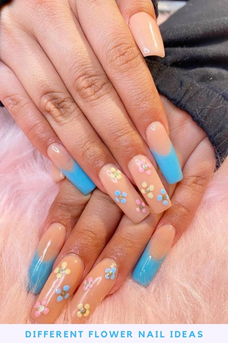 27 Simple and Elegant Flower Nail Designs for Summer 2021