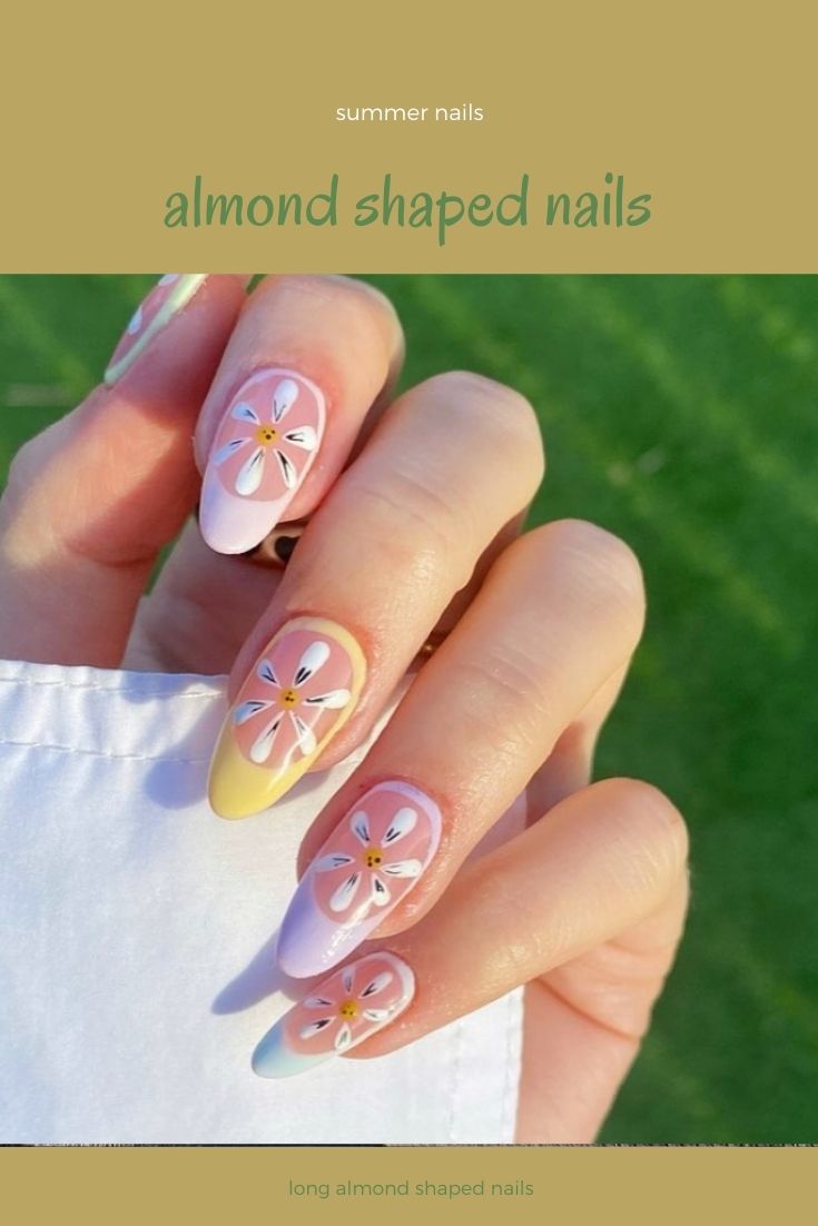 30 Beautiful almond shaped nails for summer nails 2021