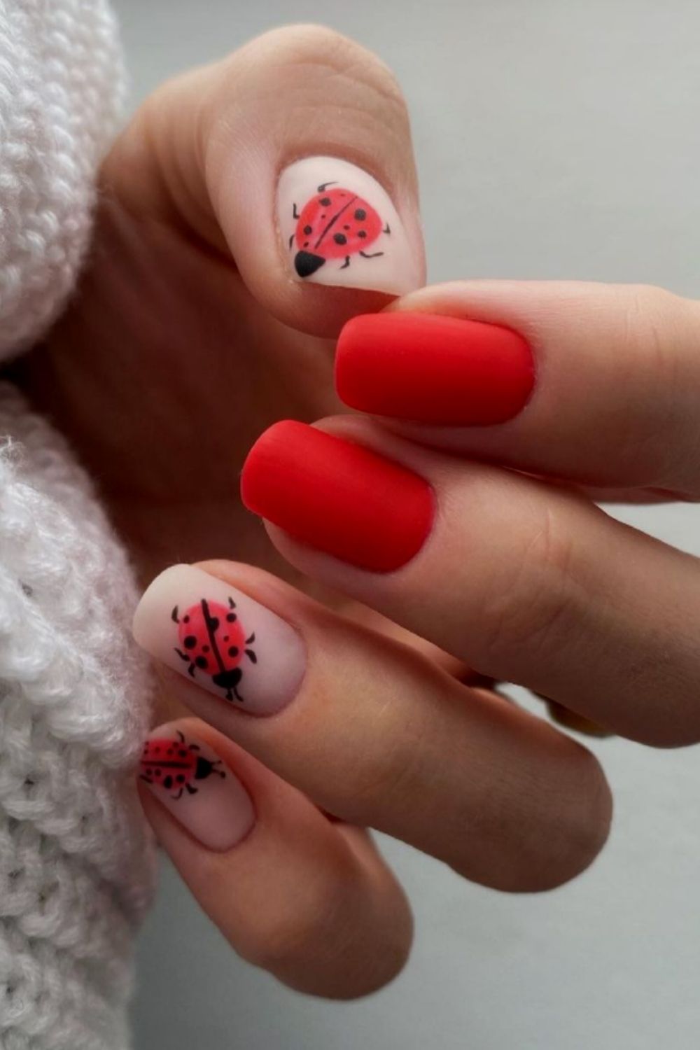 Red and white nails designs
