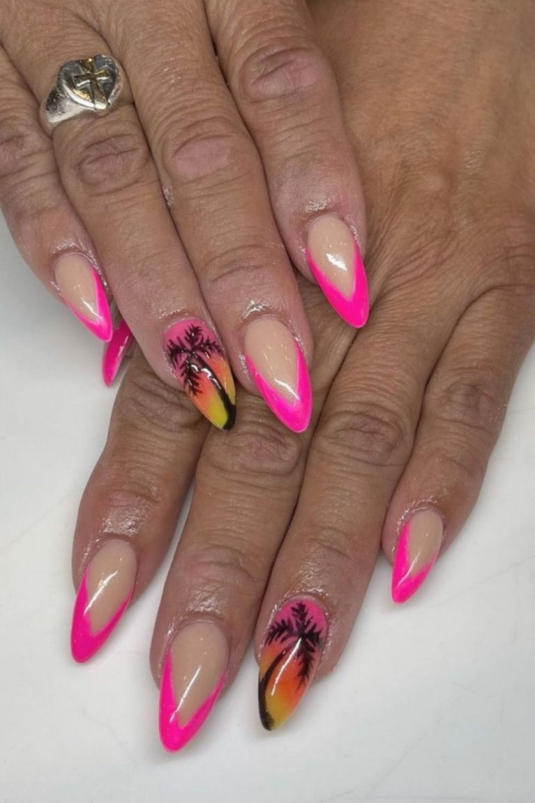 33 Simple Beach Nails Designs for Summer nails 2021