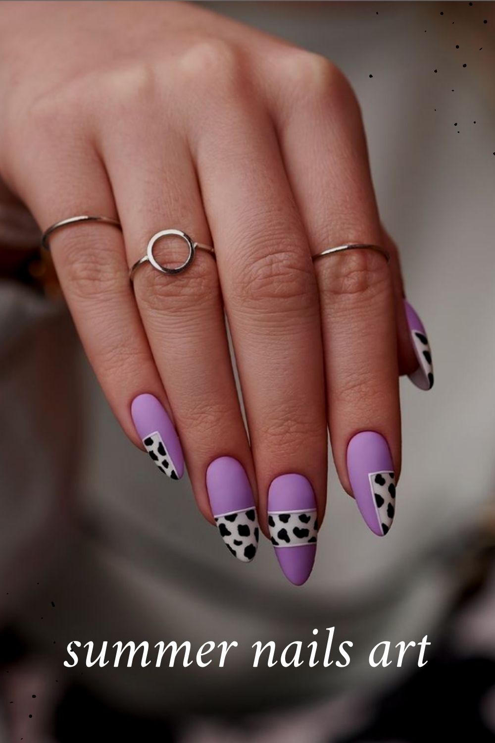 Purple almond nails designs