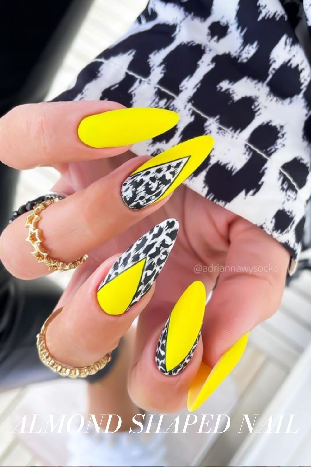 Yellow almond nails