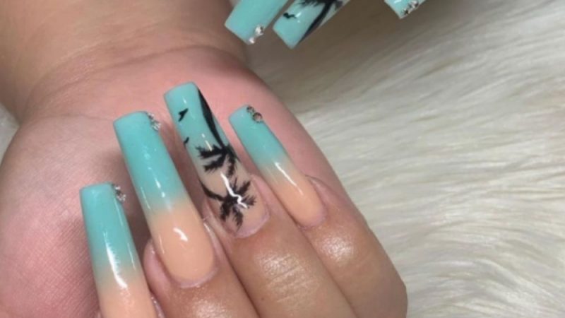 33 Simple Beach Nails Designs for Summer nails 2021