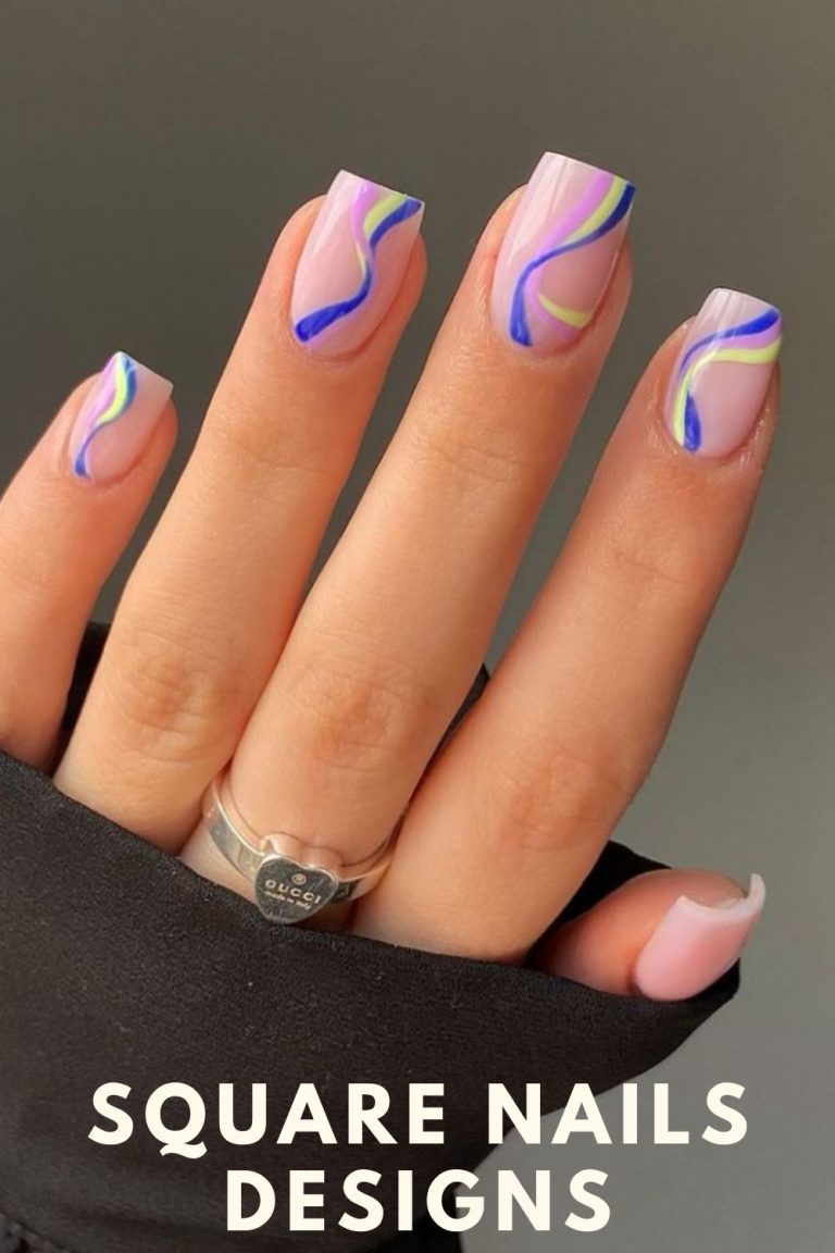 32 Simple Summer Square Acrylic Nails Designs in 2021