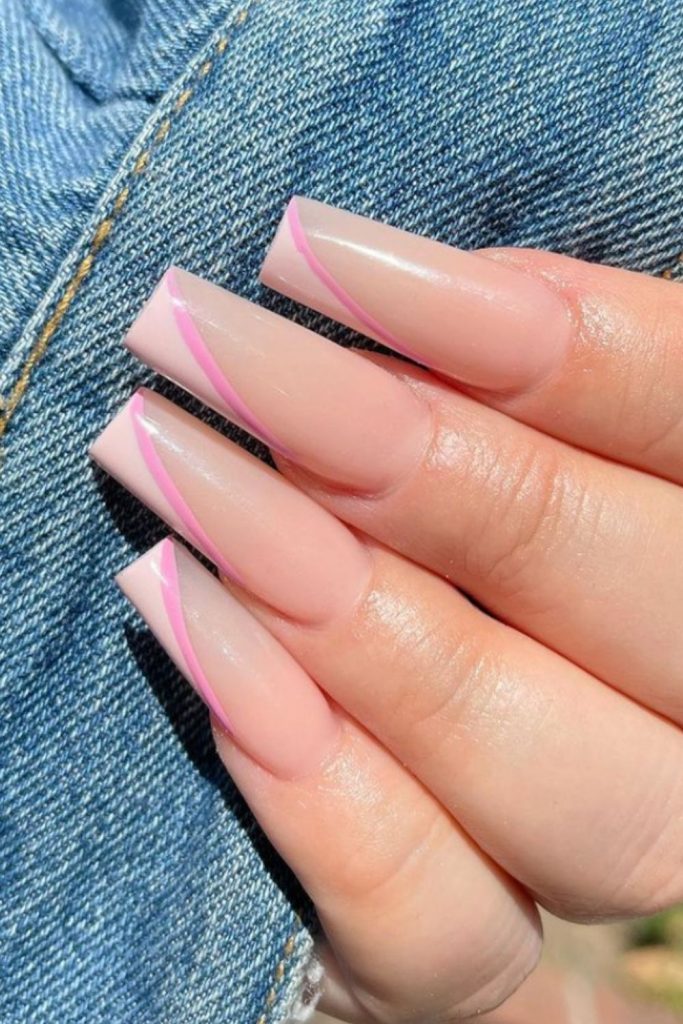 45 Beautiful Coffin Shaped Nail Art Designs for Summer Nails in 2021