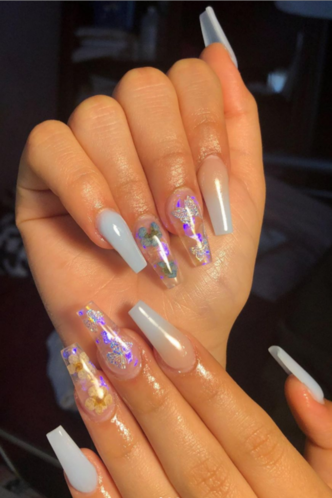 Acrylic Nails Summer 2021: Butterfly Nail Art is the Trend of the Year