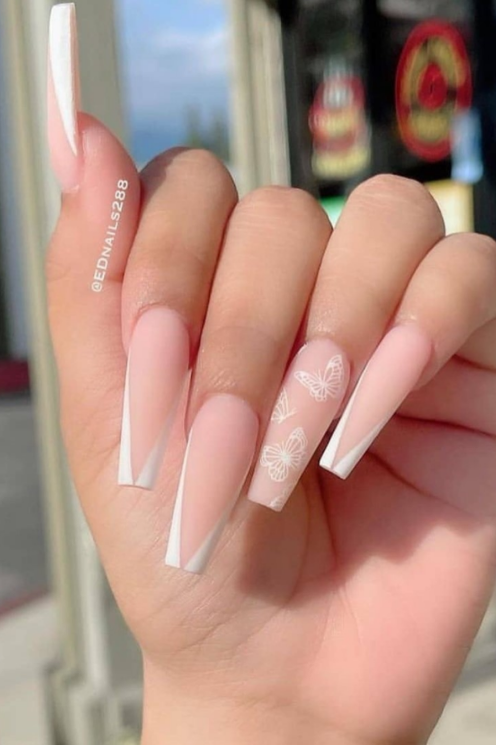 White long nails designs for ombre nails