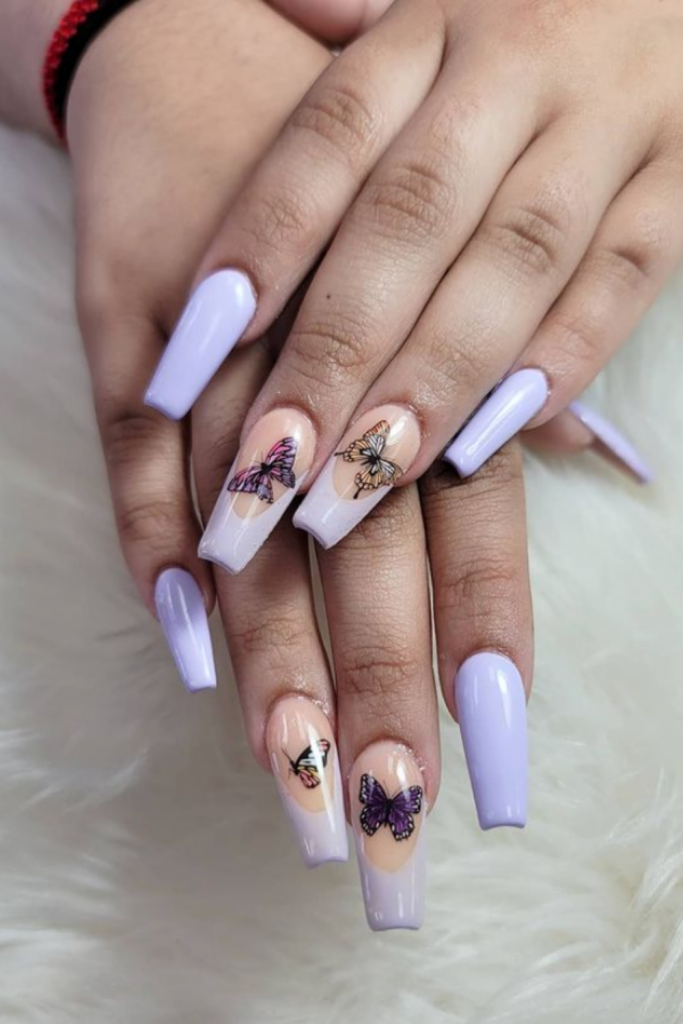 Acrylic Nails Summer 2021: Butterfly Nail Art is the Trend of the Year