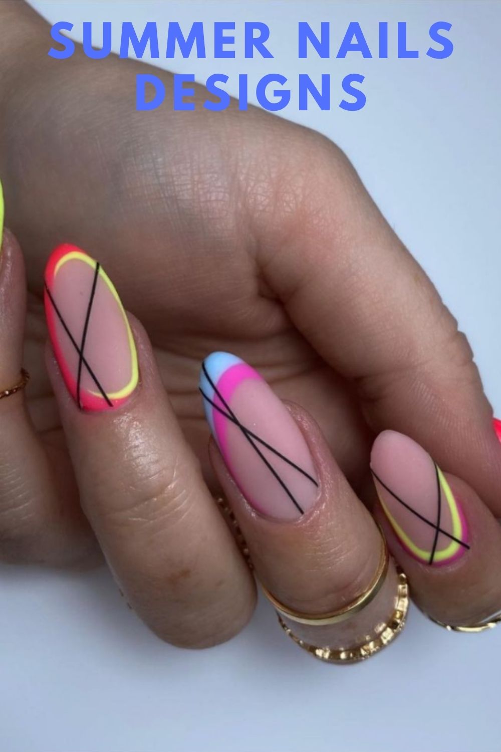 French tip almond style nails art