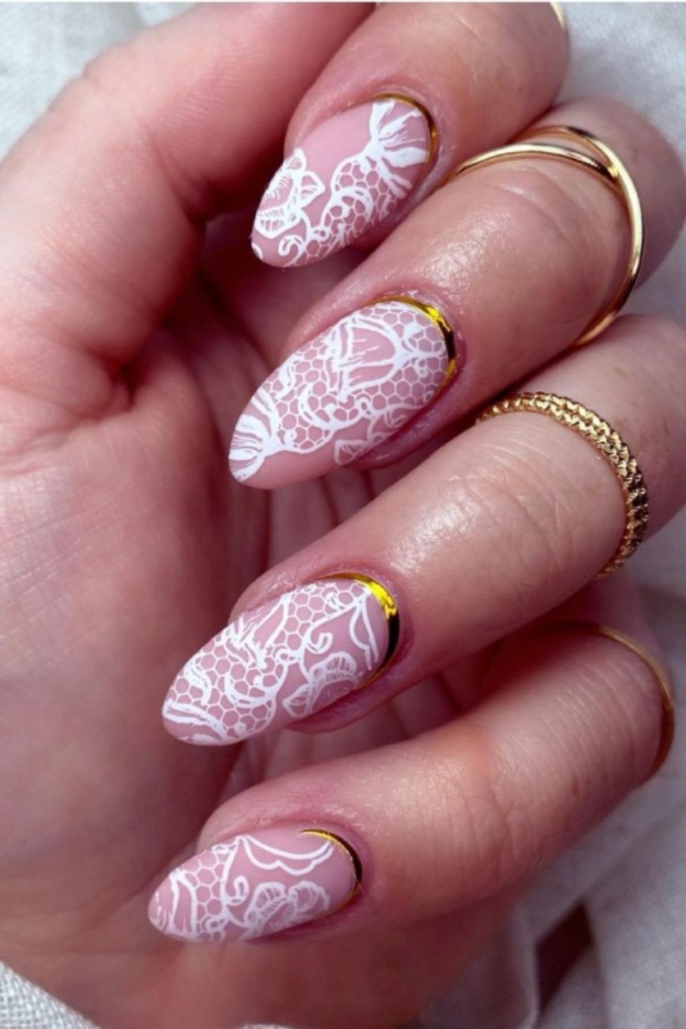 White and pink ombre nails