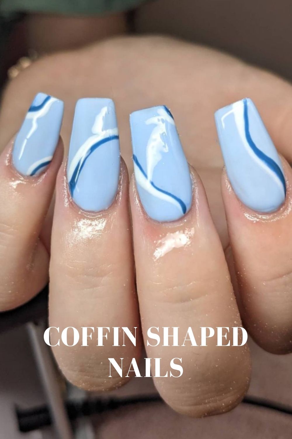 Light blue coffin nails