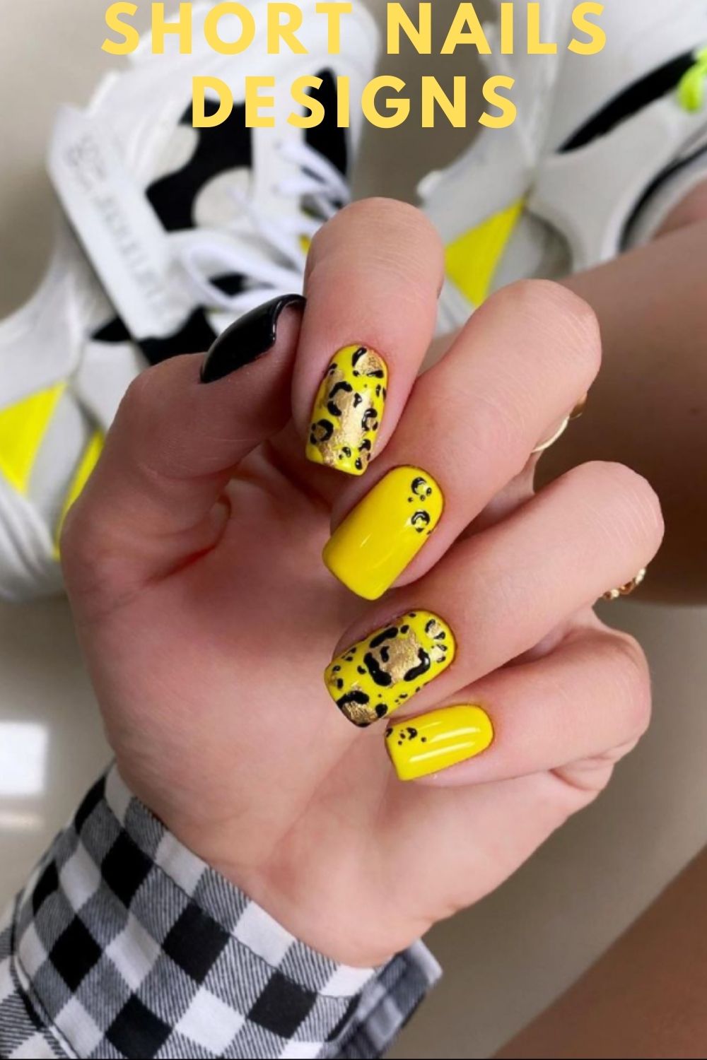 Black and yellow nails