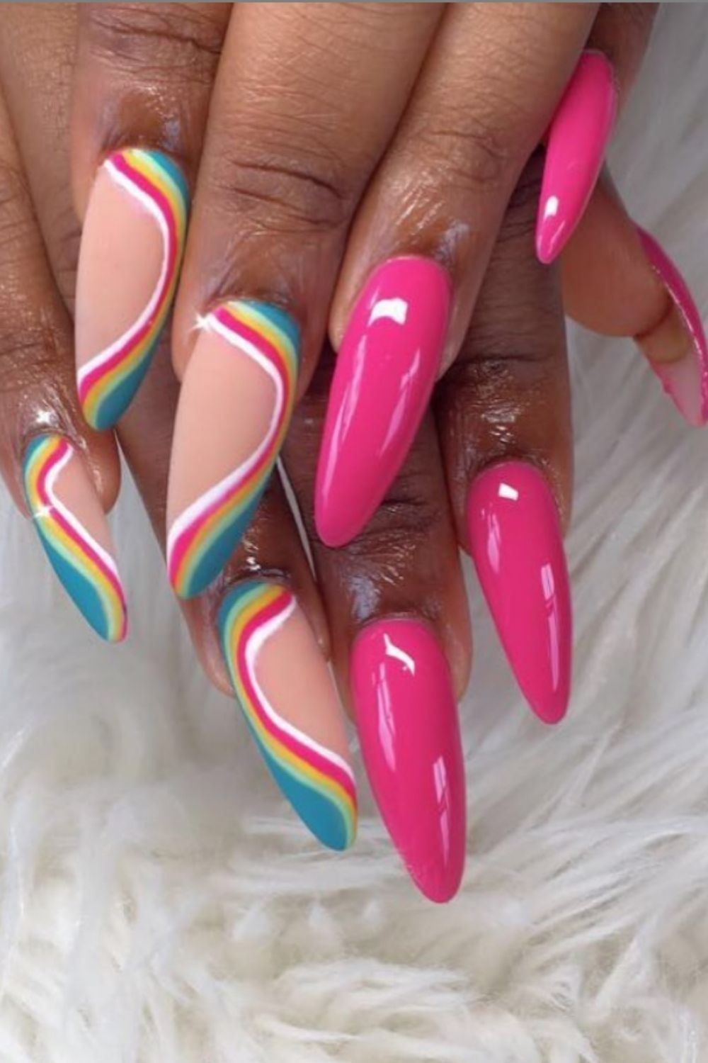 Rainbow nails art