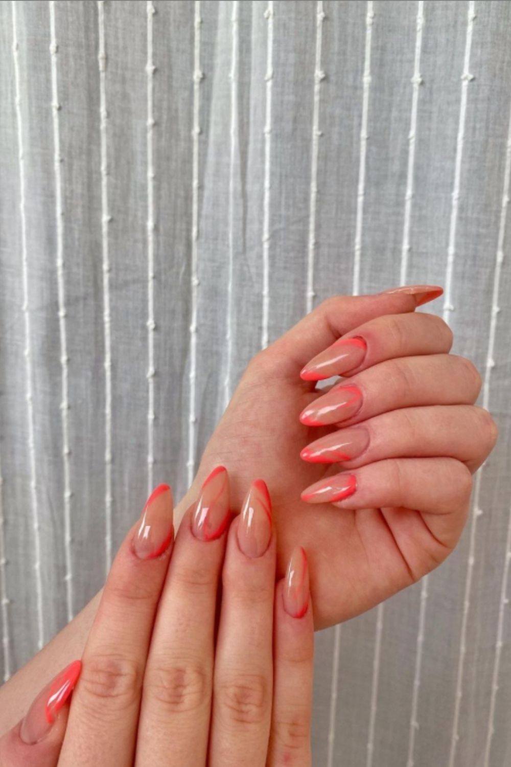 Orange oval nails