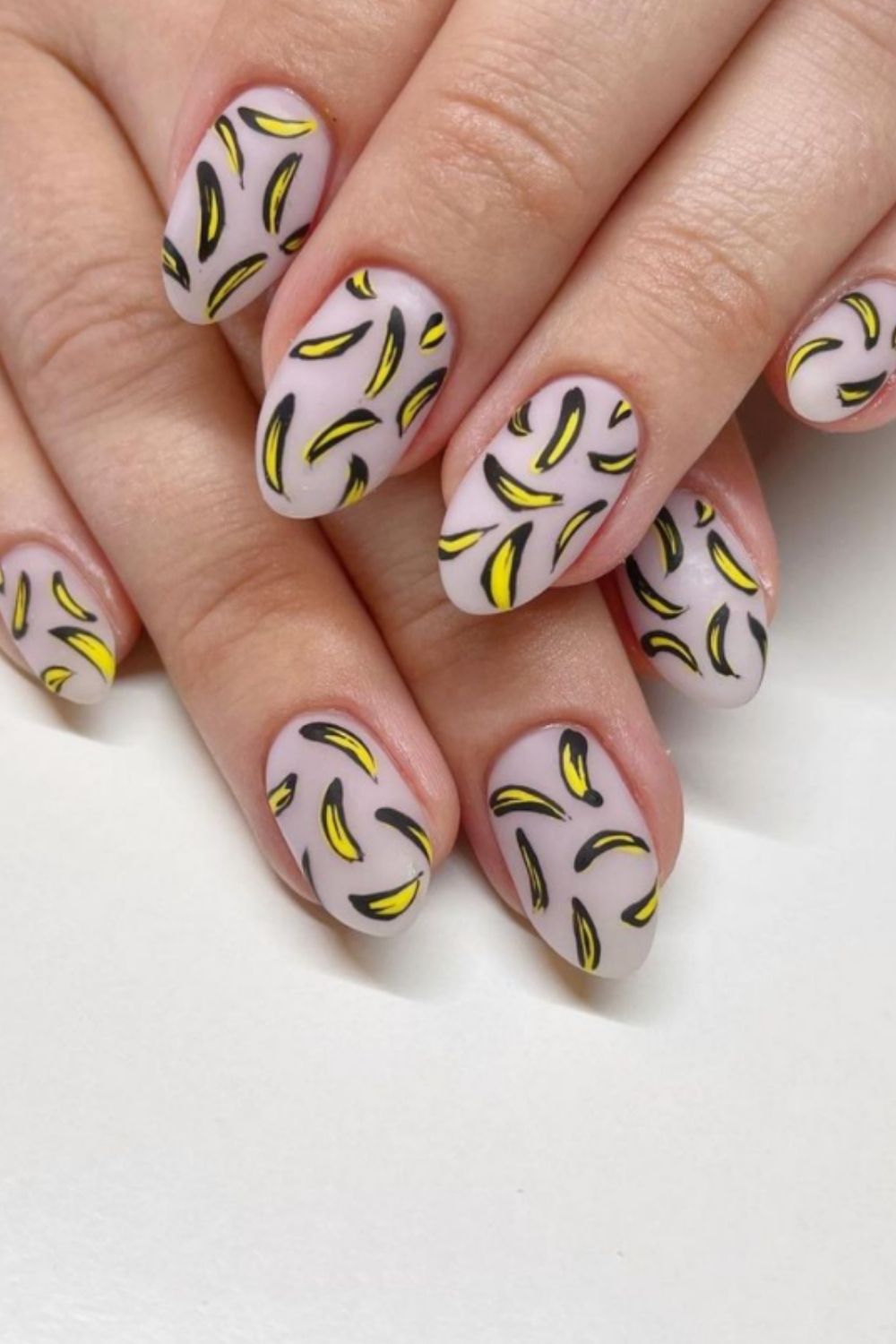 Summer nail art design with banana