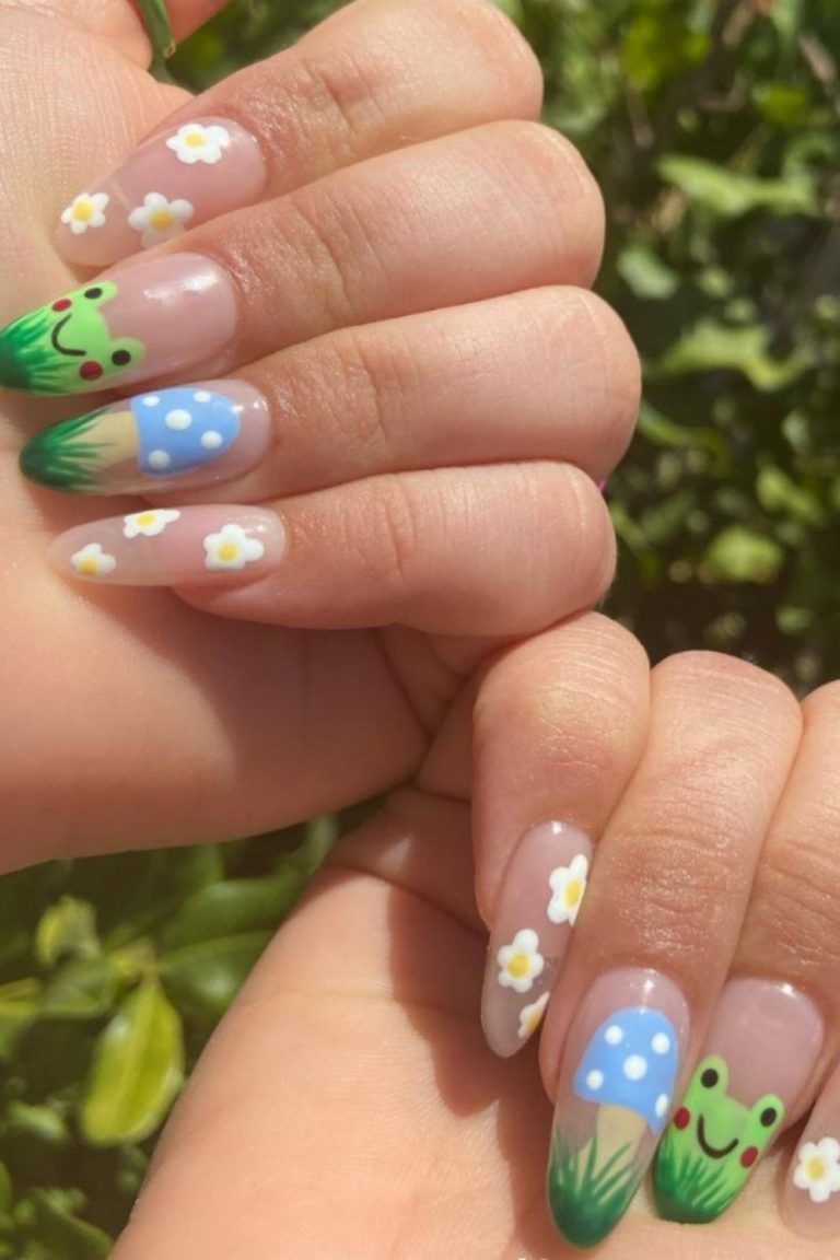 35 Cute Oval Nails Art Designs For Summer Nails 2021