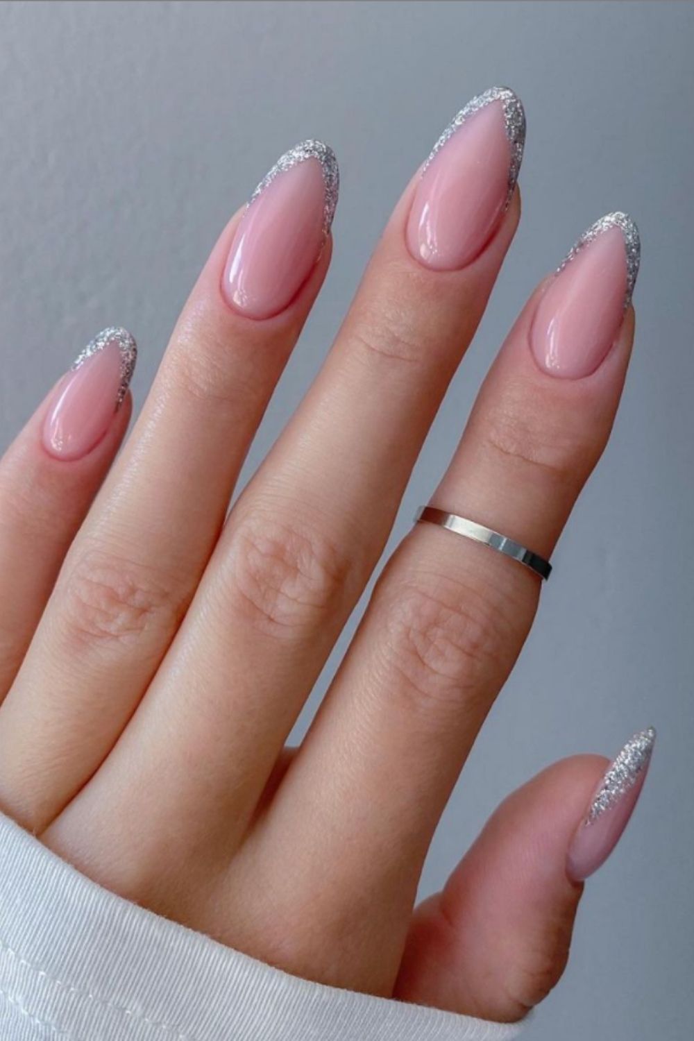  Silver top nail design
