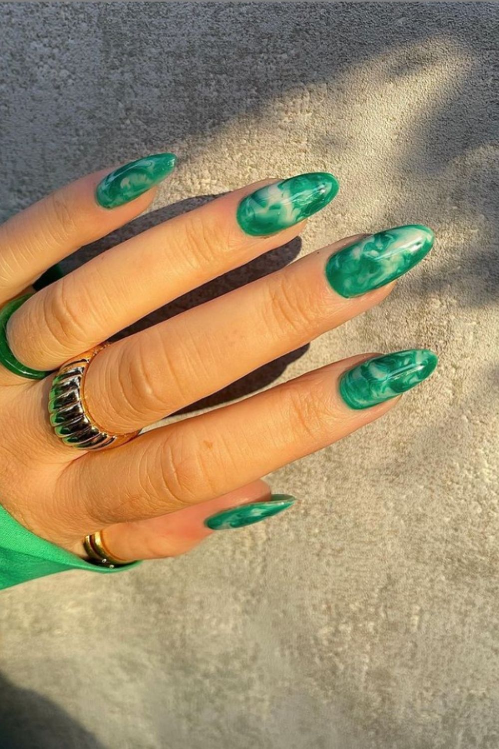 Green almond nails ideas