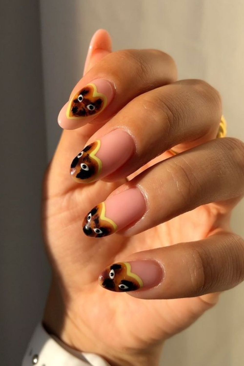 Black and yellow Halloween nails