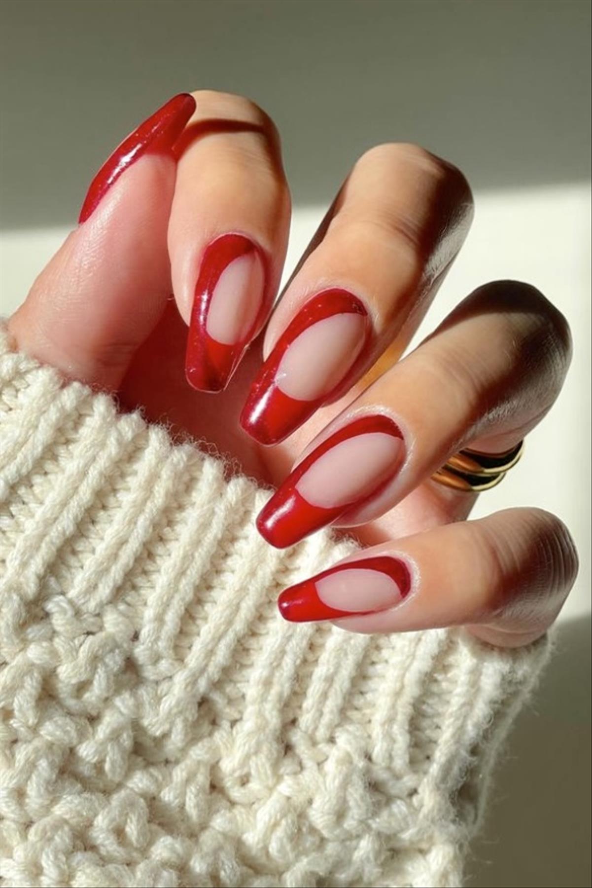 36 Best red nail design to be hot this Winter