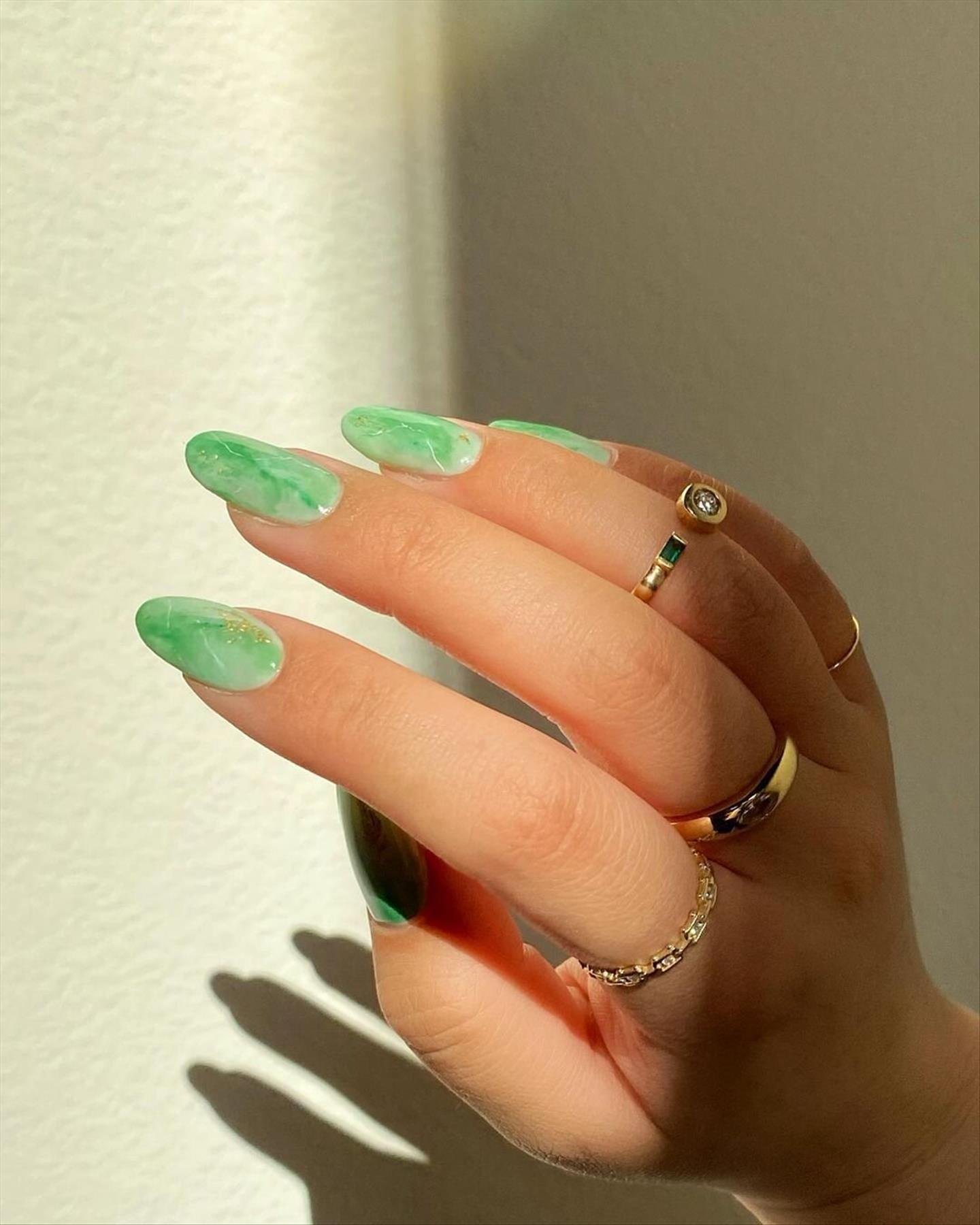 Beautiful Green Nail Designs For 2022 To Wear